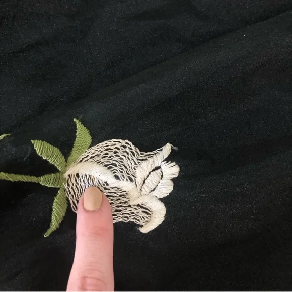 Vintage 70s Lillie Rubin Embroidered Tulle High Rise Formal Maxi Skirt - Picture 12 of 16